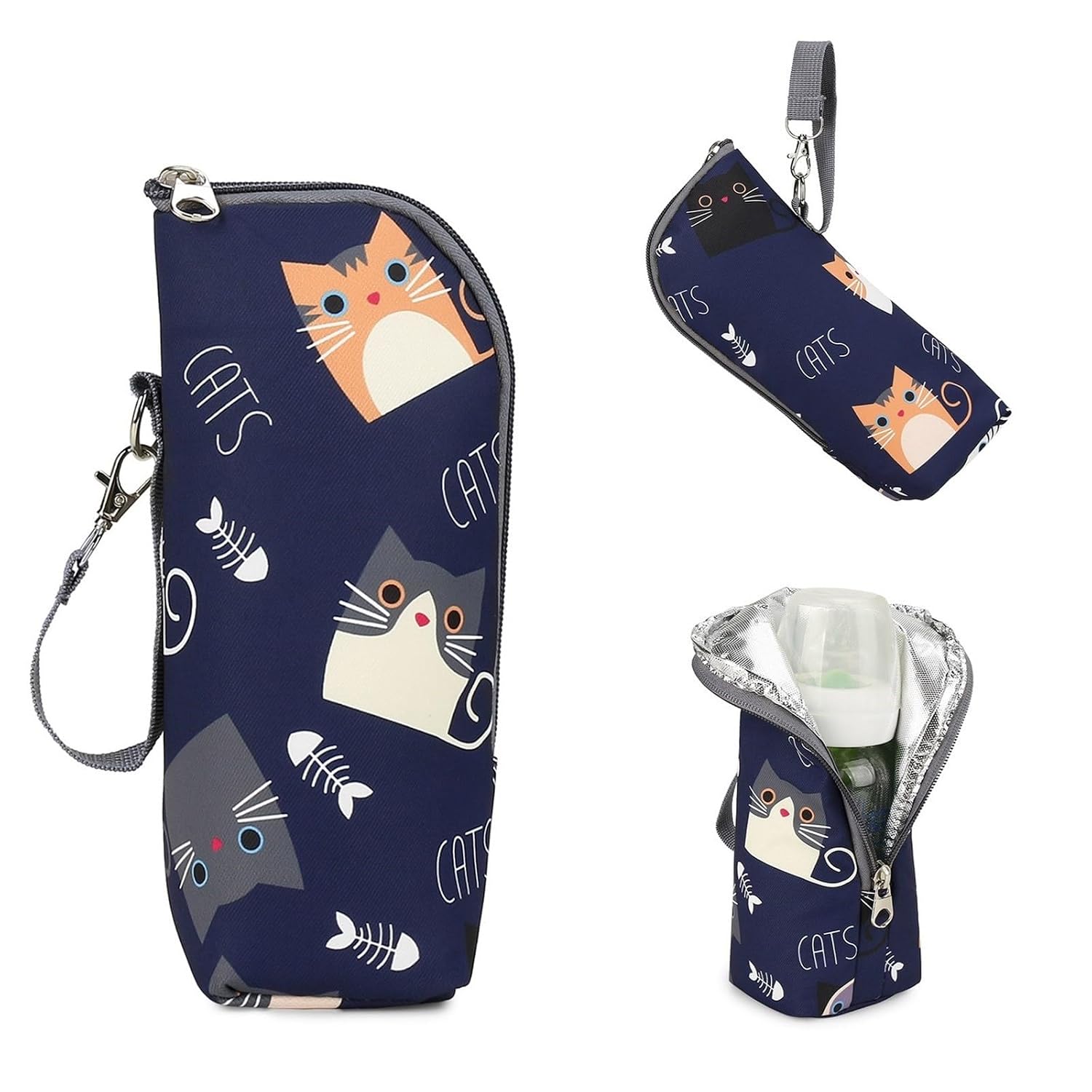 Easy Carry Baby Feeding Bottle Bag with Thermal Protections Infant Strollers Insulated Bag Detachable Storage Solution