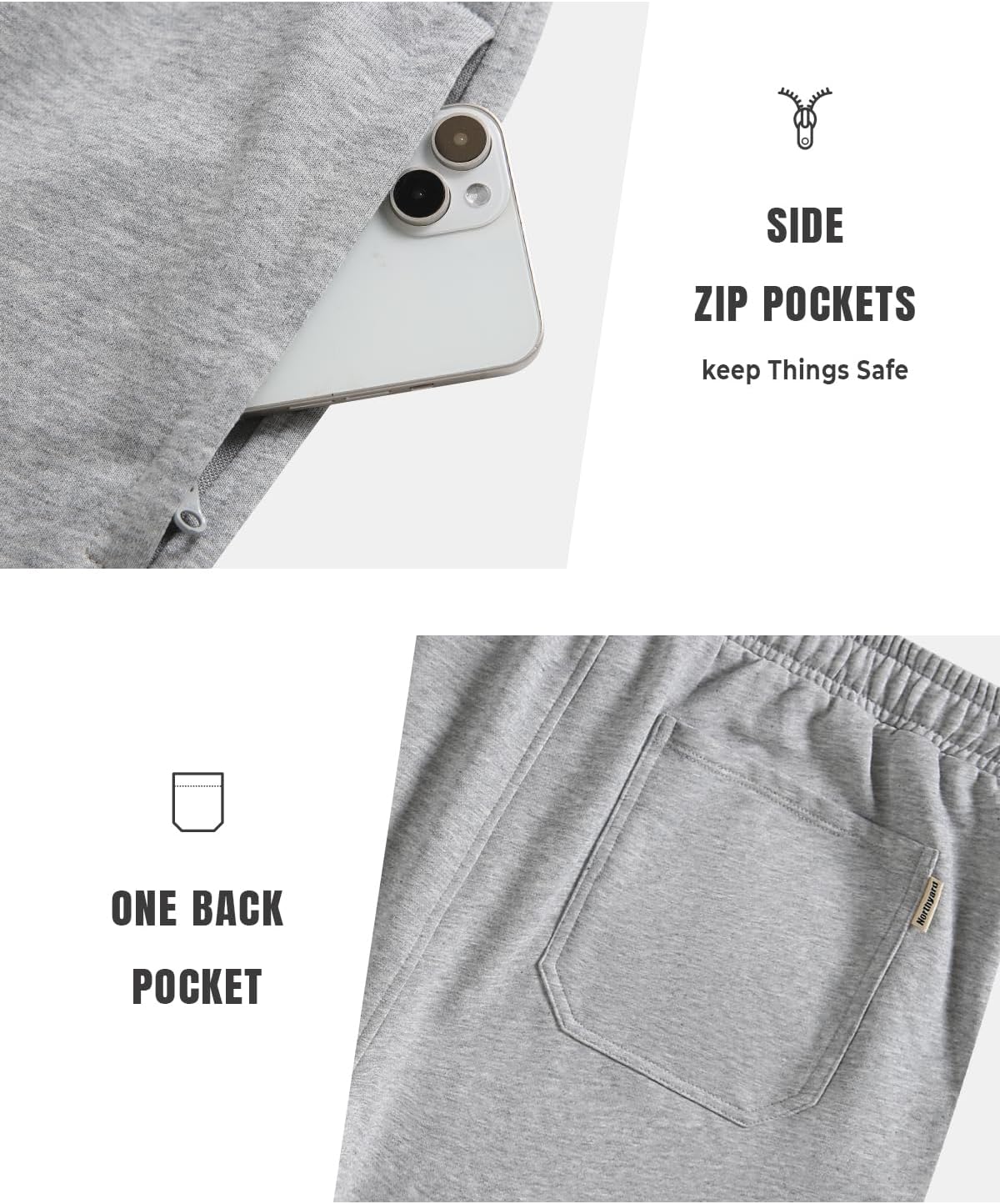 NORTHYARD Men's 7" Athletic Running Shorts with Zipper Pockets Quick Dry Lightweight Workout Gym Short - Image 4