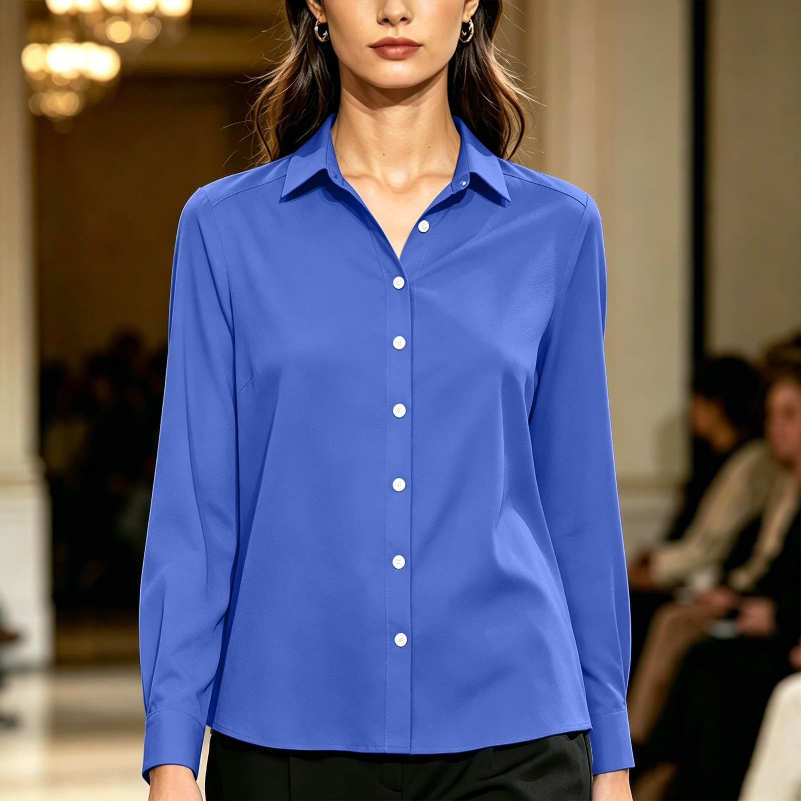 LUCKME Camicia Donna Oversize Manica Lunga Cotone Casual Blusa Ampia Moda | oversize, cotone confortevole, bottoni frontali, look moderno, stile casual chic, perfetta per nella vita quotidiana