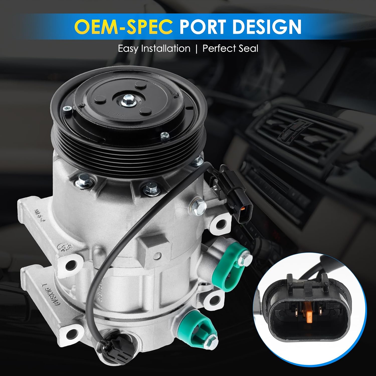 Car A/C Compressor Fit for 2011-2012 for Hyundai Sonata 2011-2012 for Kia Optima 2.0T 2.0L 2.4L Automotive Replacement AC Compressor 977013R000, 178317 A/C Compressor for Car CO 11218C