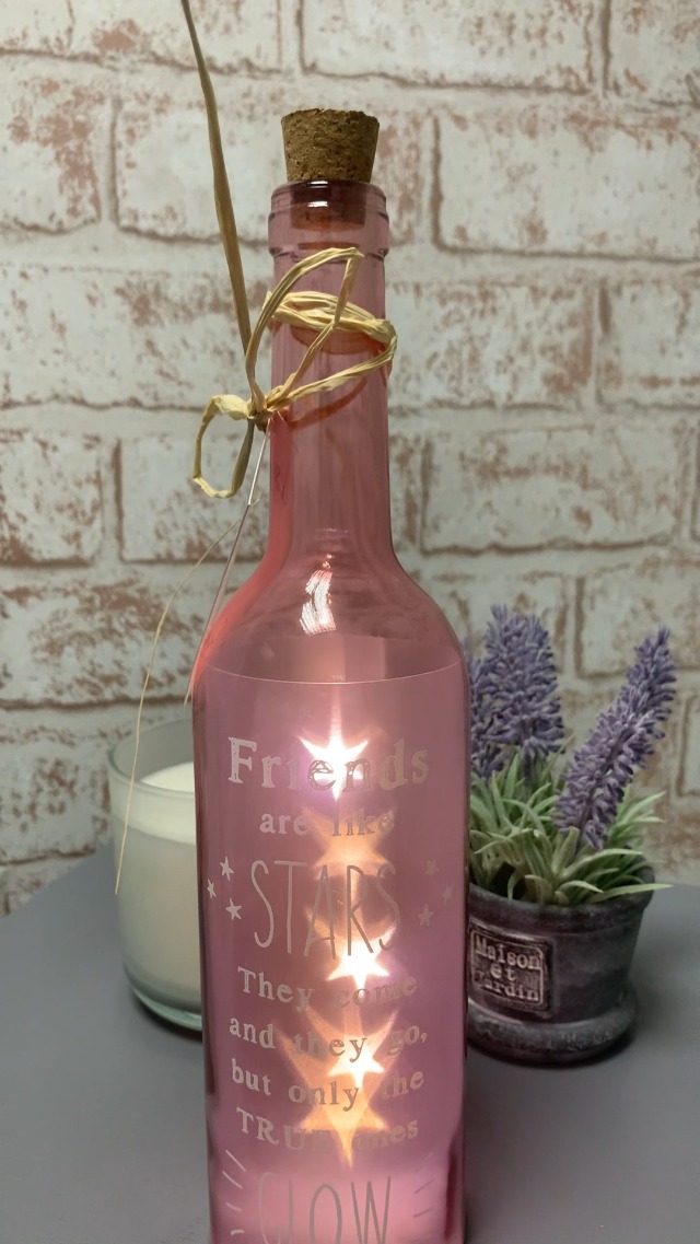 Boxer Gifts Bottiglia Luminosa LED Con Stella Per Zia - Regalo Con Frasi "Aunties Are Like Stars", Viola