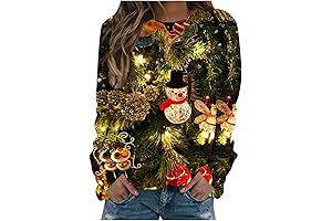 Ugly Christmas Sweaters Plus Size - 2024 Womens Funny Cute Xmas Tree Reindeer Snowman Tops