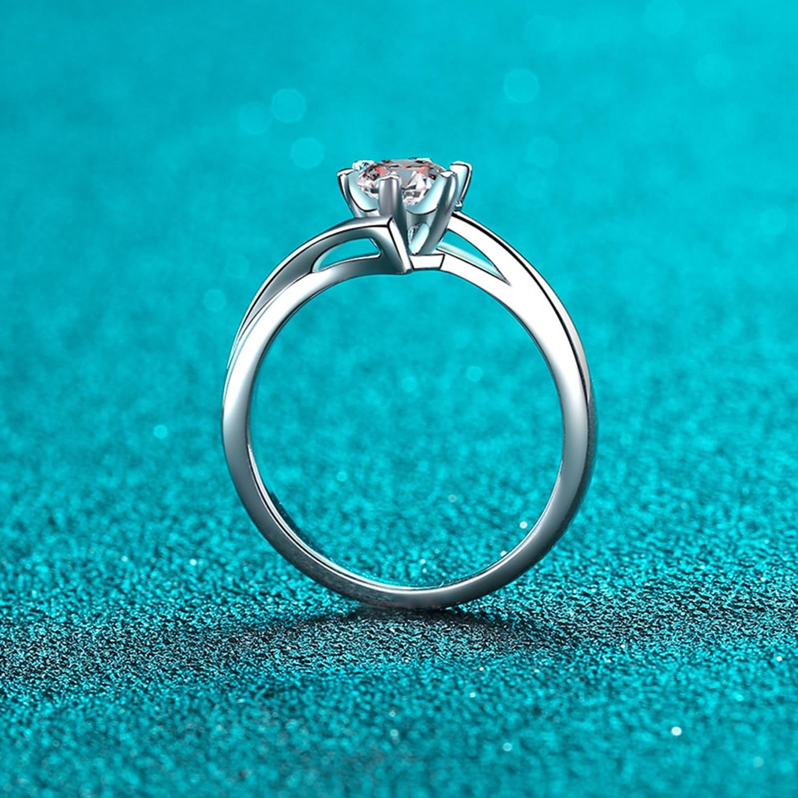 Silber Ringe 925 Frauen, Hochzeitsringe Schneeflocke Moissanit Geschenkring für Freundin