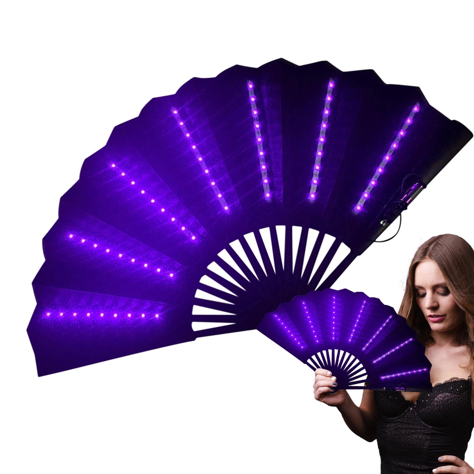 Abanico de mano plegable para festivales, ventilador de mano multiusos para viajes, accesorios de carnaval