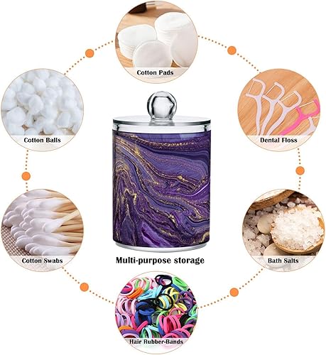 Miniatura 4 de Zhirexin Purple Marble - 4 tarros herméticos de vidrio transparente, contenedor de almacenamiento de alimentos, puede almacenar dulces, sal, granos