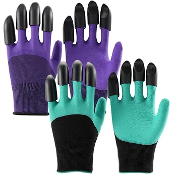 2 Pairs of Gardening Gloves with Claws Gift for the Garden High-Quality Waterproof Gardening Gloves Work Gloves with 8 Claws Garden Ghost Gloves with Claws for Digging and Planting