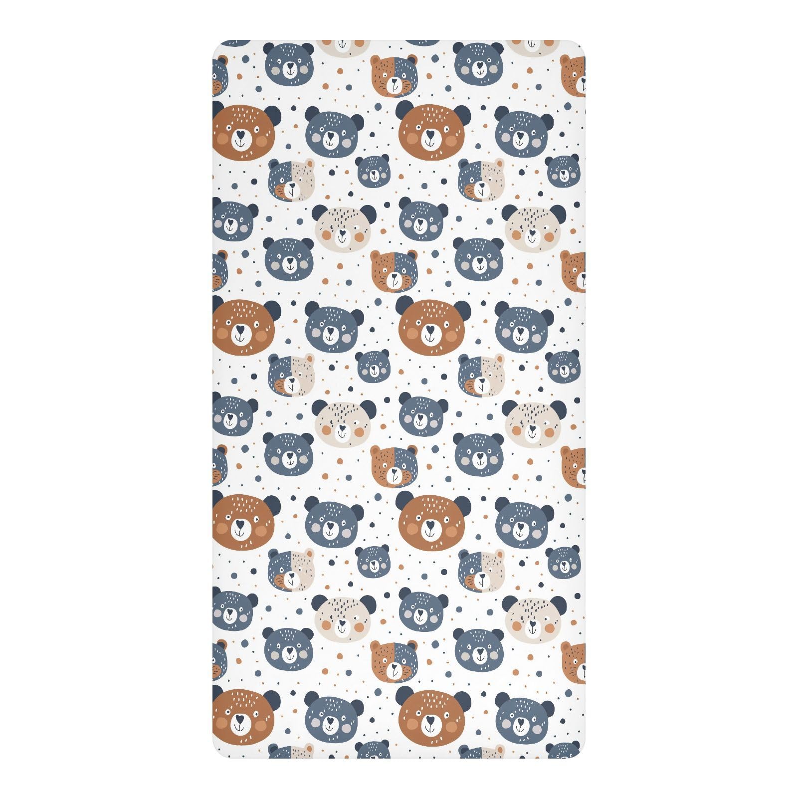 Drap de lit imperméable pour enfant bleu marine avec motif ours
