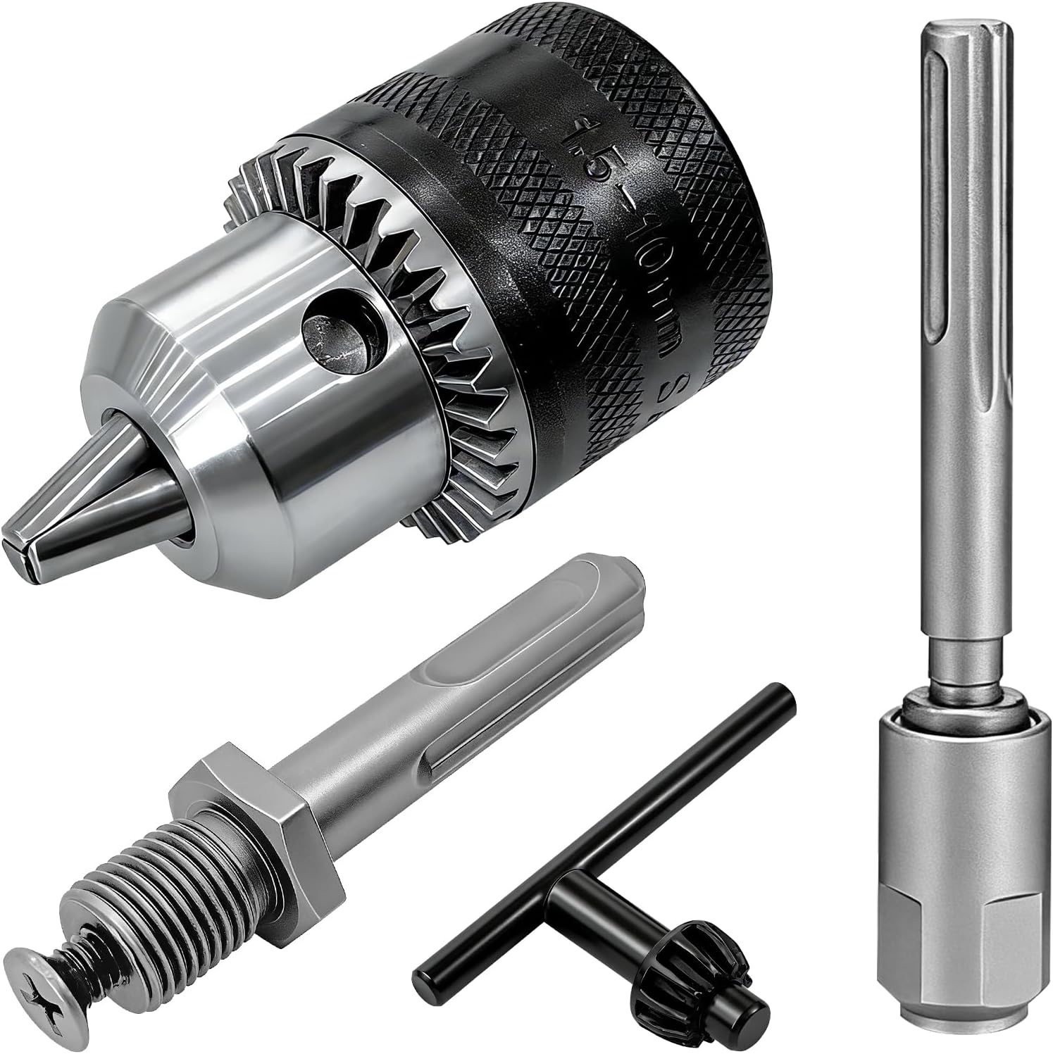 SDS Max to SDS Plus Adapter Kit with 10mm Quick Change Chuck - Universal 2-in-1 Converter for Hammer Drills & Rotary Tools | Fast Bit Swapping | Heavy-Duty Alloy Steel