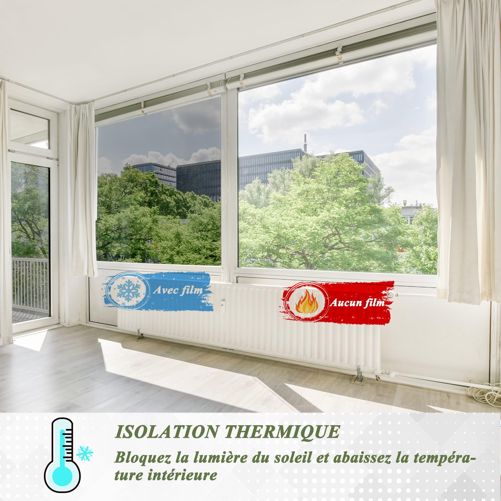 Film Fenêtre Anti Regard Film Occultant Fenêtre Anti Chaleur UV Brise Vue Fenêtre Miroir Protection de la Vie Privée pour Maison Bureau Magasin Argent Noir 80x200cm