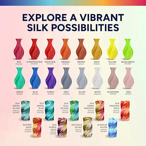 Miniatura 5 de OVERTURE Filamento PLA de seda de doble color de 0.069 pulgadas, filamento de impresora 3D brillante sin obstrucciones, carrete de 2.2 libras,