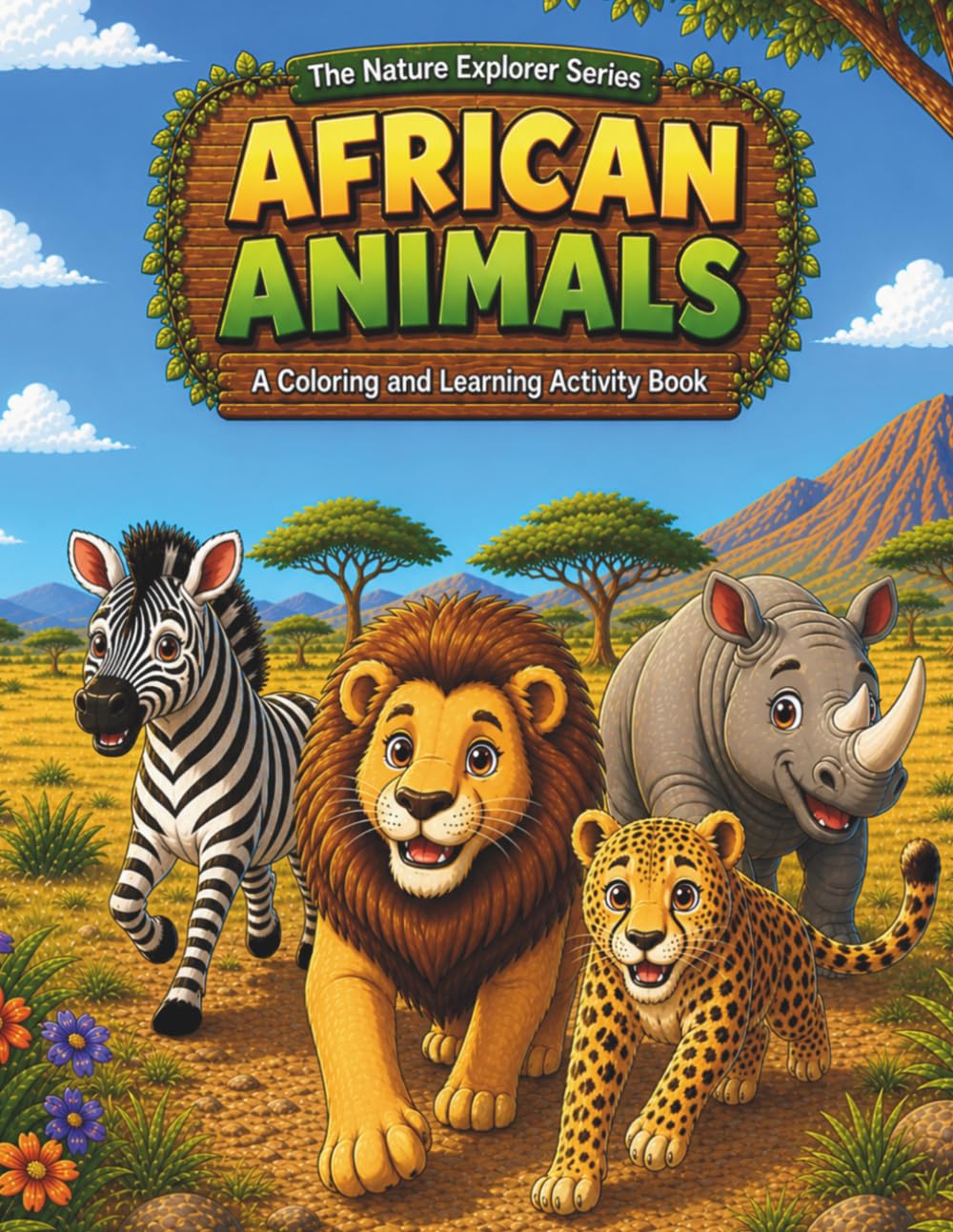 African Animals: A Coloring and Learning Activity Book (The Nature Explorer Series)