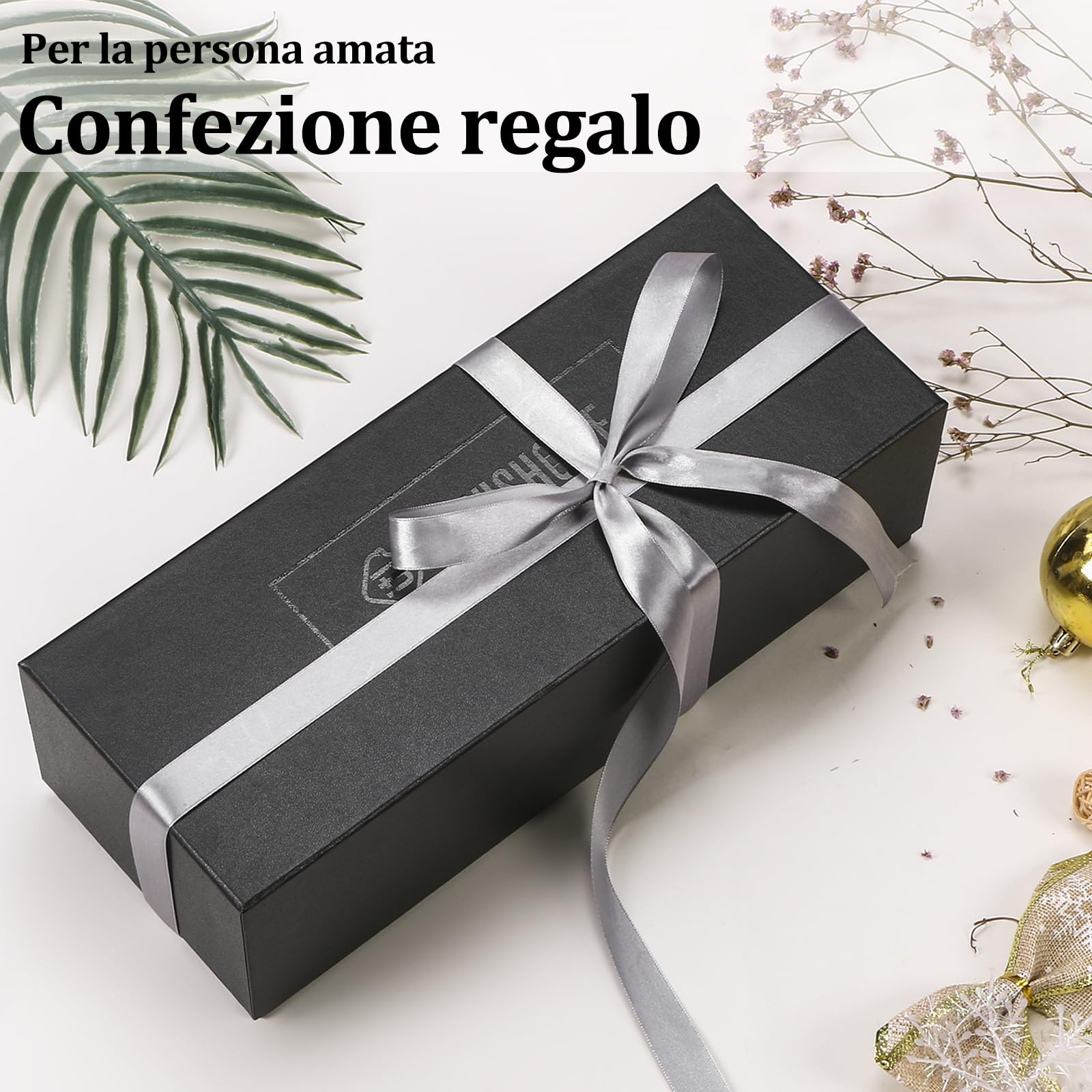 BEWISHOME Scatola per orologi da uomo, custodia per orologi di lusso, parte superiore in vero vetro, interno in ecopelle liscia, organizer per orologi a 6 fessure, marrone SSH06Y
