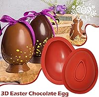 Vista 2 de Webake Moldes de silicona para chocolate, molde grande 3D rompible para huevos de Pascua con 1 martillo para huevos de Pascua