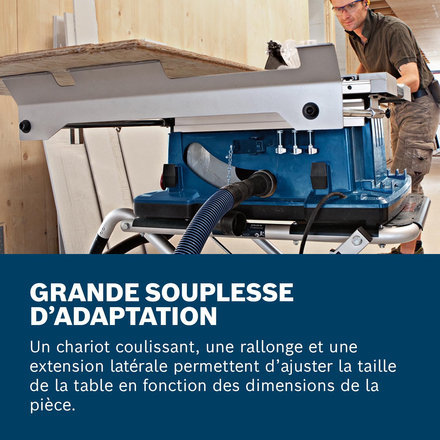 Bosch Professional scie sur table GTS 10 XC (2 100 W, Ø de lame : 254 mm, Ø d’alésage de lame : 30 mm avec adaptateur d’aspiration, butée parallèle, poussoir de sécurité, butée angulaire)