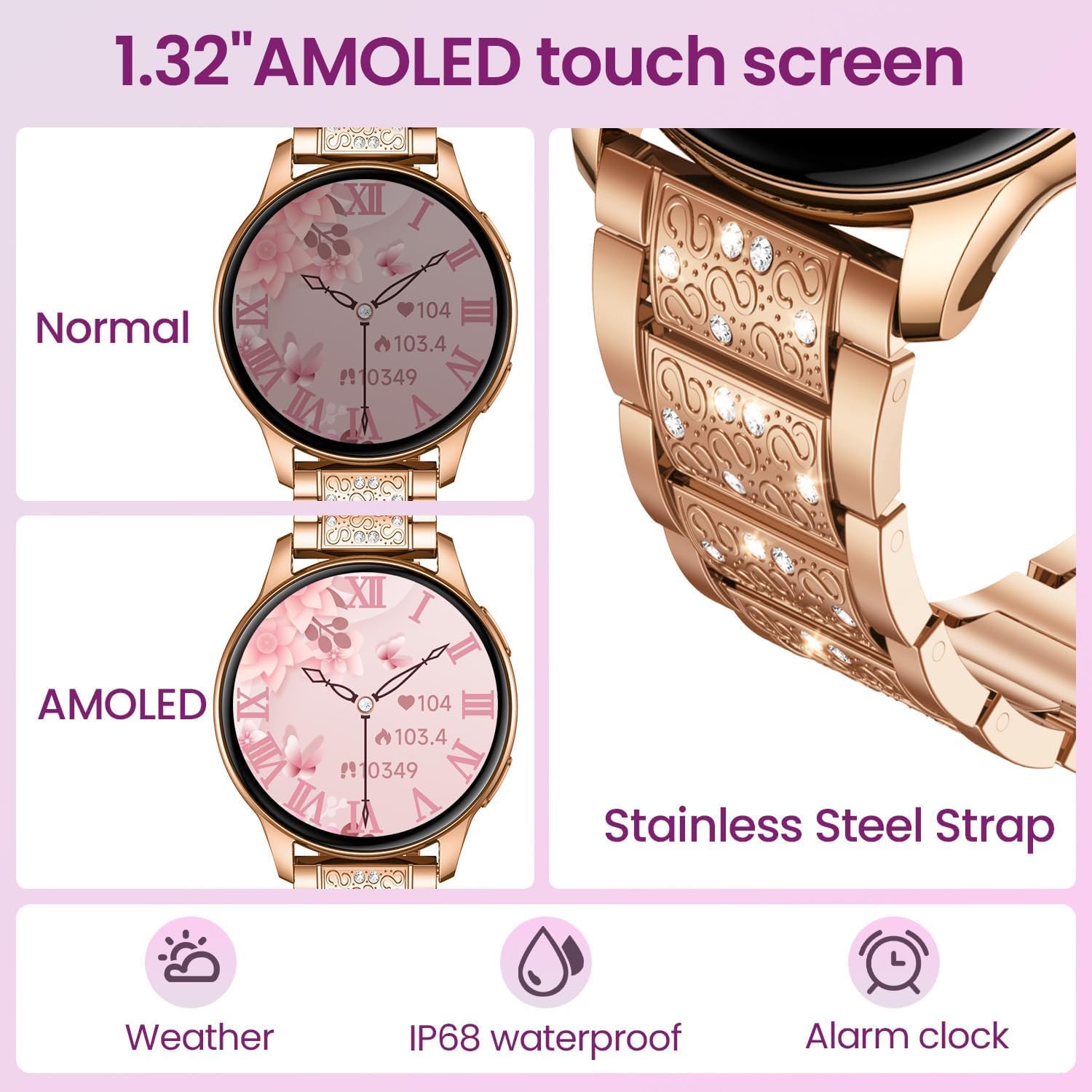 Reloj Inteligente Mujer Smartwatch con Llamada：1.27" TFT Smart Watch 300mAh Bluetooth IP68 Impermeable con Frecuencia Cardíaca SpO2 Sangre Presión Arterial Monitor Sueño 100+Deportivo para Android iOS