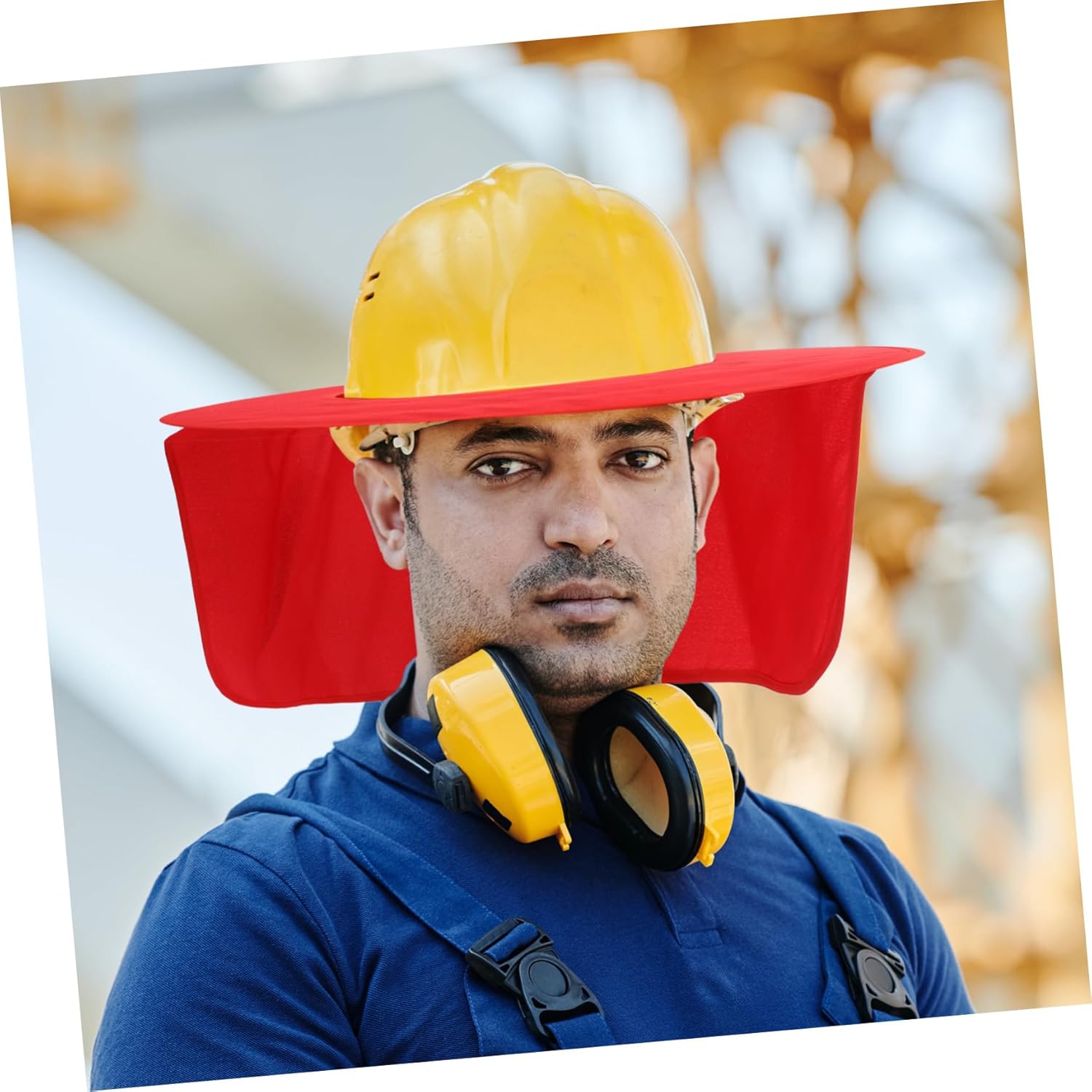 Gadpiparty 4pcs Hard Hat Sun Shade Neck Full Brim Visor for Construction Reflective Stripes for High Visibility Lightweight and Easy to Install for Outdoor Work