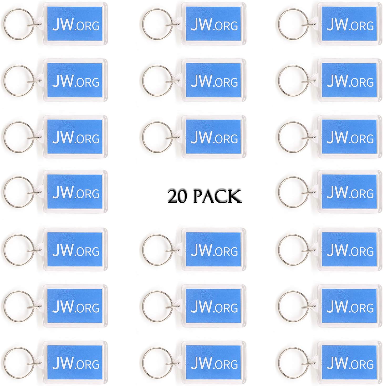 TONOS Rectangle Jw.org No Blood Double Sided Key Chain for Jehovah's Witnesses-20 Pieces Pack