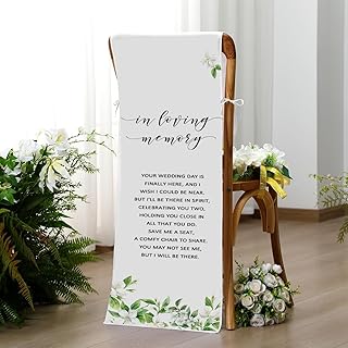 Reserved Memorial Wedding Chair Sign for Ceremony with love from Heaven Cotton Linen Wedding Chair Sign Save a Seat for Someone in Heaven Reserved Seating Decoration