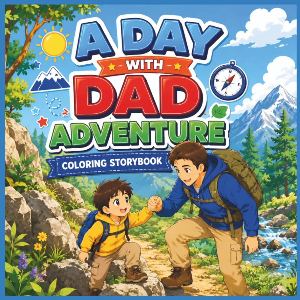 A Day with Dad Adventure Coloring Storybook for Kids: Heartwarming Father’s Day Storytelling About Family Bonding Outdoor Exploration and Social Emotional Learning for Ages 3–8