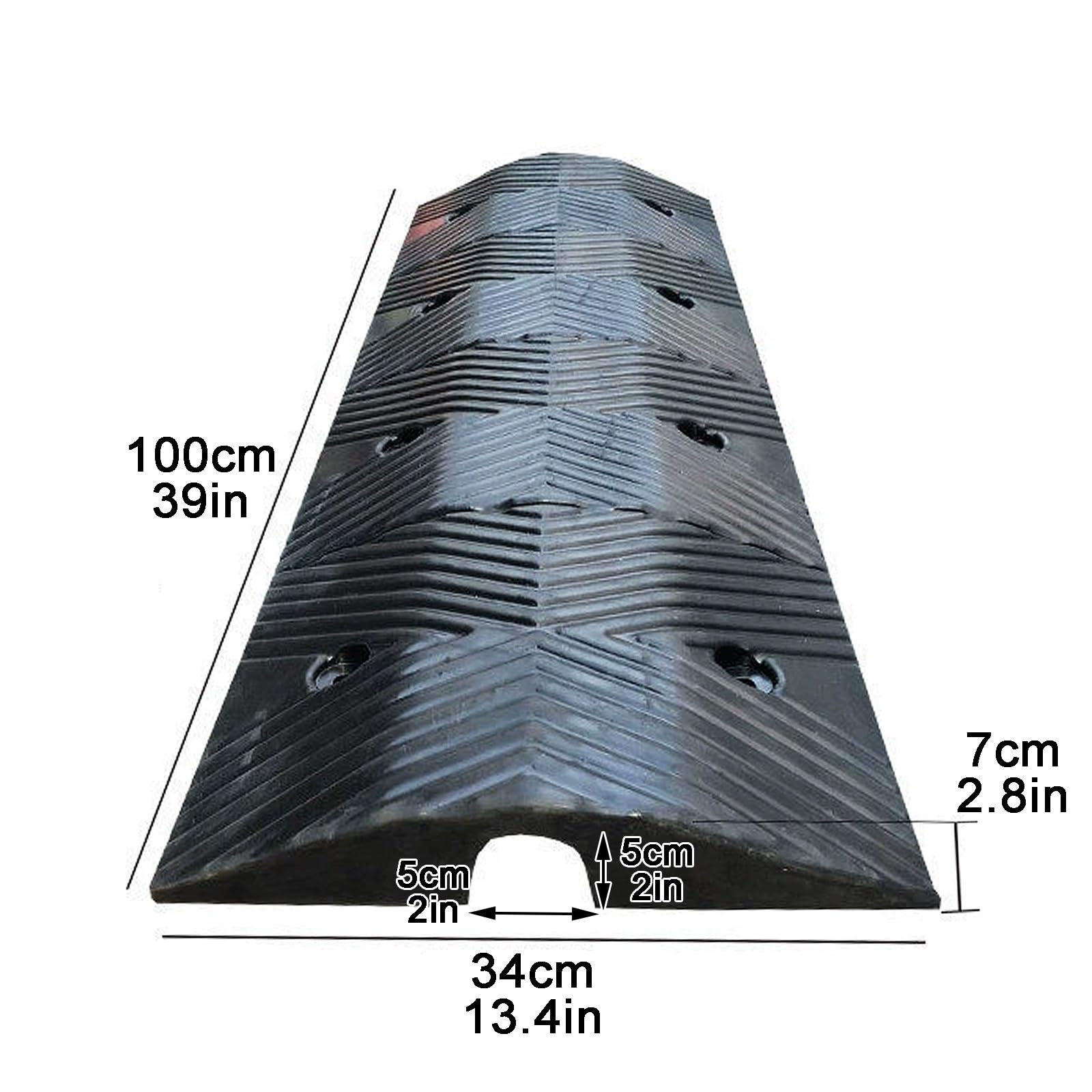 Pasacables Suelo de Goma de 10T/22046lbs Protector Cable de 1 Canal para Supermercados Domésticos Fábricas Almacenes(5 * 5cm/2 * 2in)
