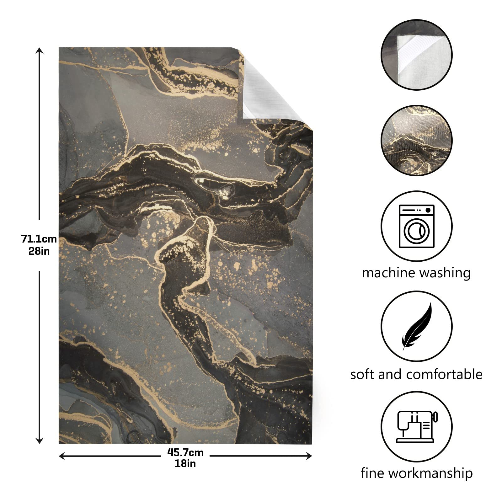 Lot De 4 Torchons De Cuisine De Luxe En Microfibre Texturée, Motif