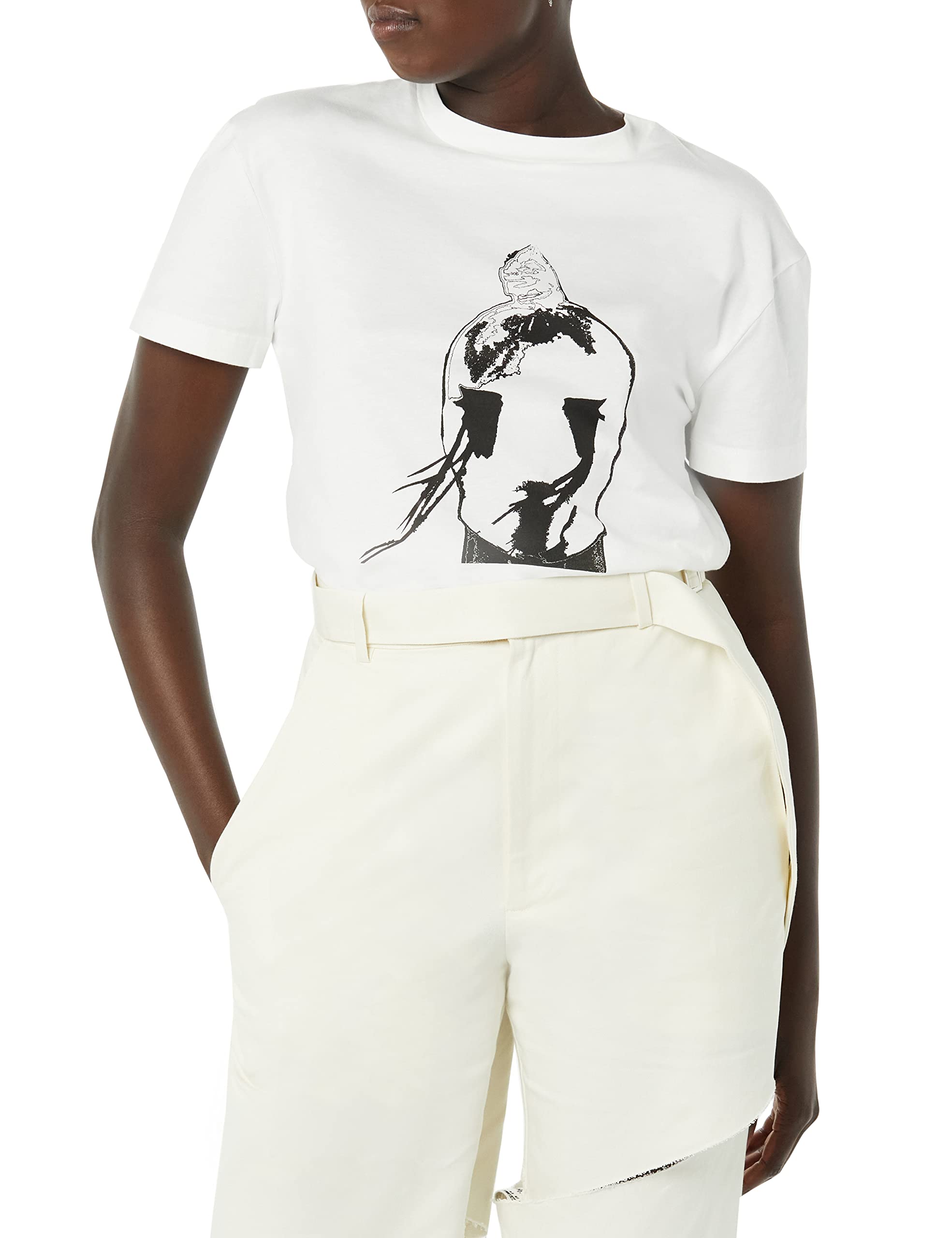 maison blanche Printed T, White, 4