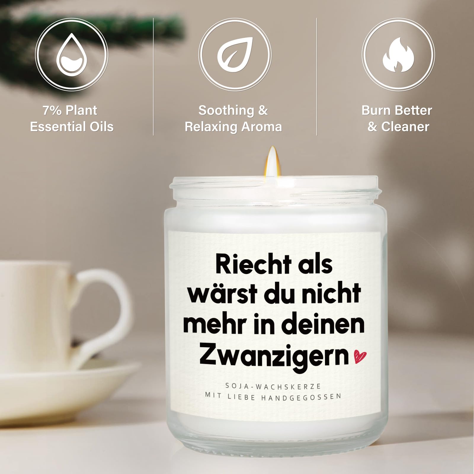 Craftique 30 Geburtstag Frauen, Soja-Wachskerze Kerze, Geschenk 30. Geburtstag Frau, Geschenk zum 30 Frau, Geburtstagsgeschenk für Frauen, Freundin, Schwester