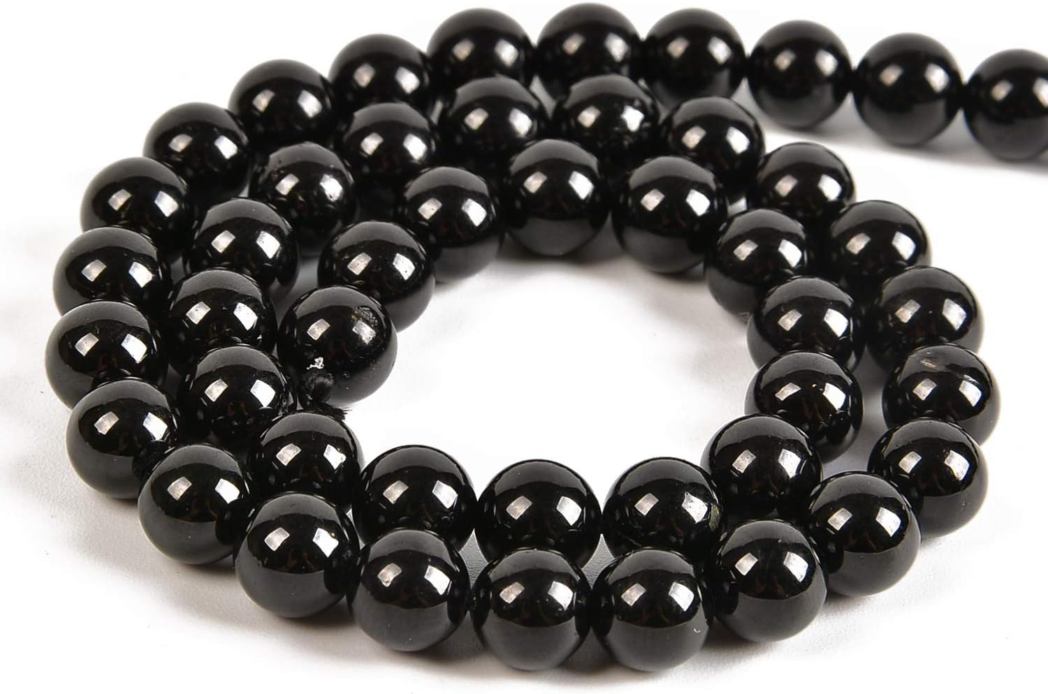 Nancybeads 90pcs 4mm Natural Black Tourmaline Gemstone Round Spacer Loose Stone Beads for Jewelry Making 15.5" 1 Strand (Black Tourmaline, 4mm 90Beads) Black Tourmaline 4mm 90Beads