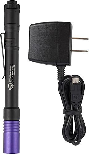 Miniatura 3 de Streamlight 66148 Stylus Pro USB 400nm UV recargable pluma con adaptador de CA de 120V, cable USB y funda de nailon, color negro