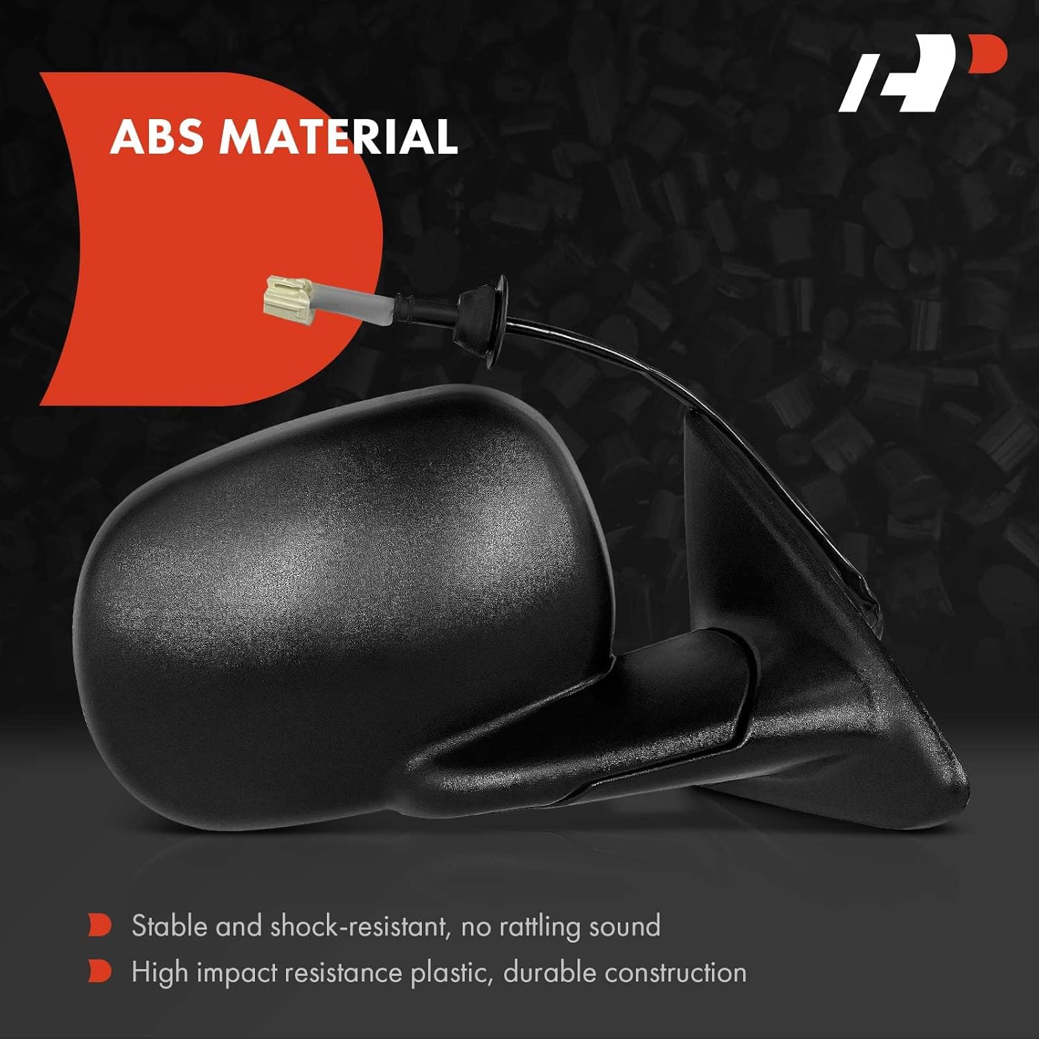 A-Premium Pair (2) Driver and Passenger Side Power Door Mirror - Compatible with Dodge Durango 1998-2000, Dakota 1997-2000 - Non-Heated Manual Folding Black Outside Rear View Mirror