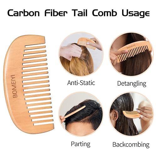 Miniatura 4 de Cepillo de pelo cepillo de pelo de cerdas de jabalí naturales cepillo de pelo de bambú de madera para mujeres y hombres cepillo de paleta rizado