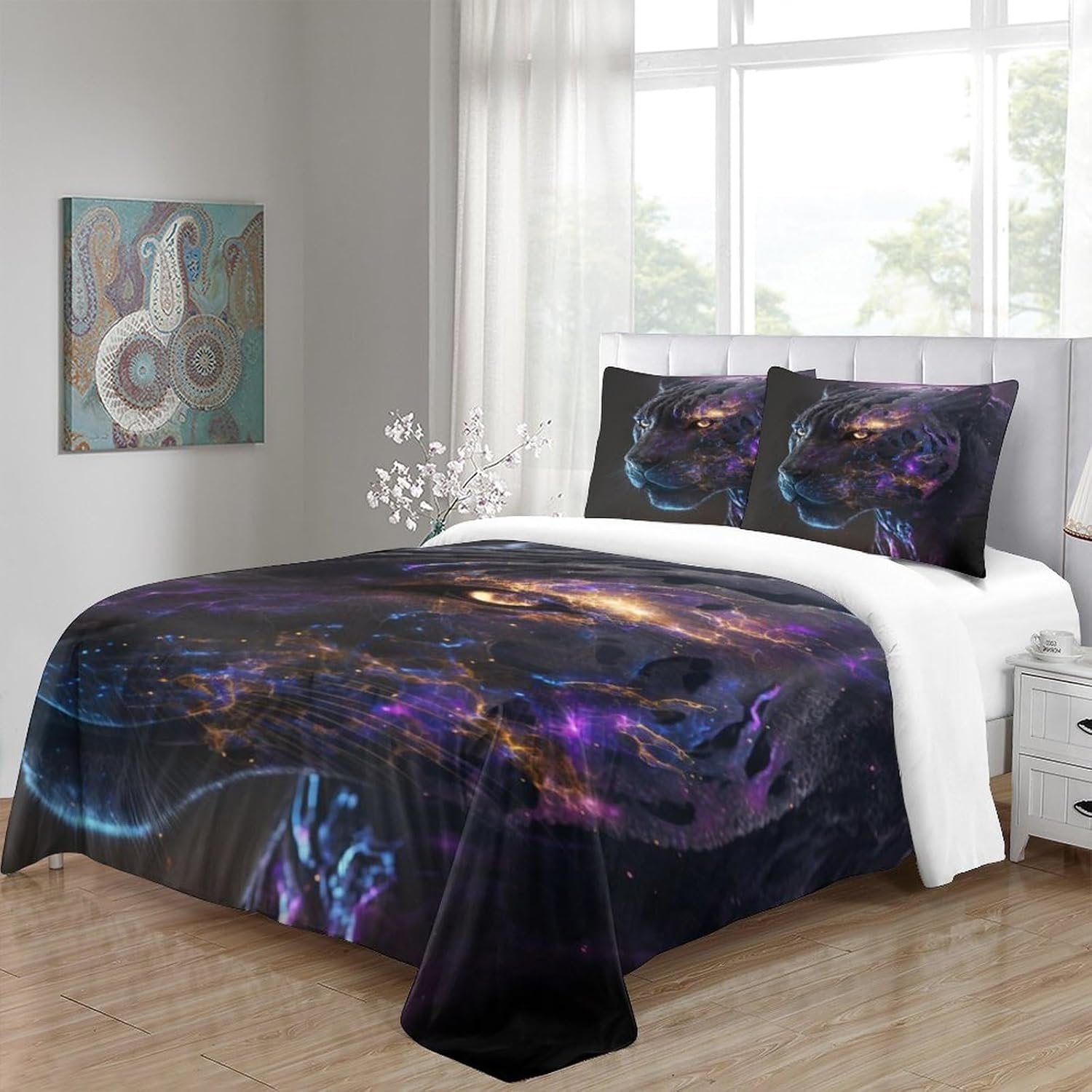 Printed Quilt Cover 3D Print Pillow Cases Bedding Set Soft Easy Care Bedding Quilt Cover Set Quilt Cover Children Room Decor 2 Pillowcases Full（203x228cm）