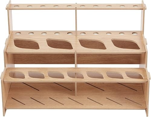 HG Art Concepts Mezzo Artist - Estante para pintura y pinceles, laminado de grano de madera, soporte de escritorio de varias capas, organizador de