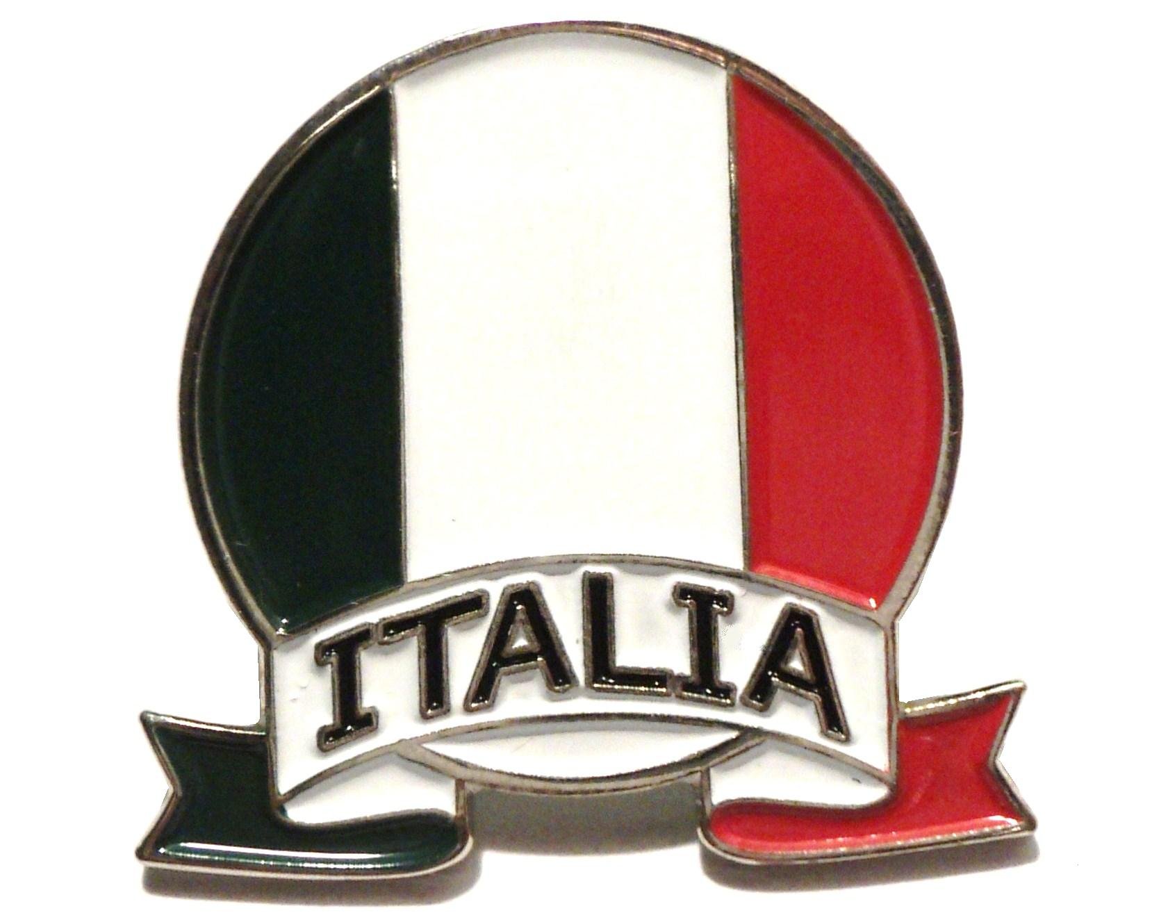 Italia Italy Italian Flag Scooter Rider MOD Metal Enamel Badge