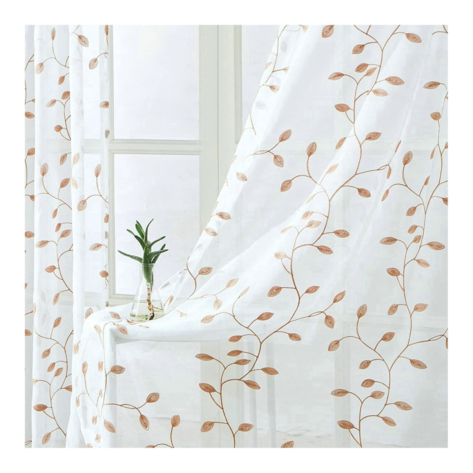 Cortinas de salón beige KnSam en lote de 2 paneles transpirables de 214x96 cm para el hogar