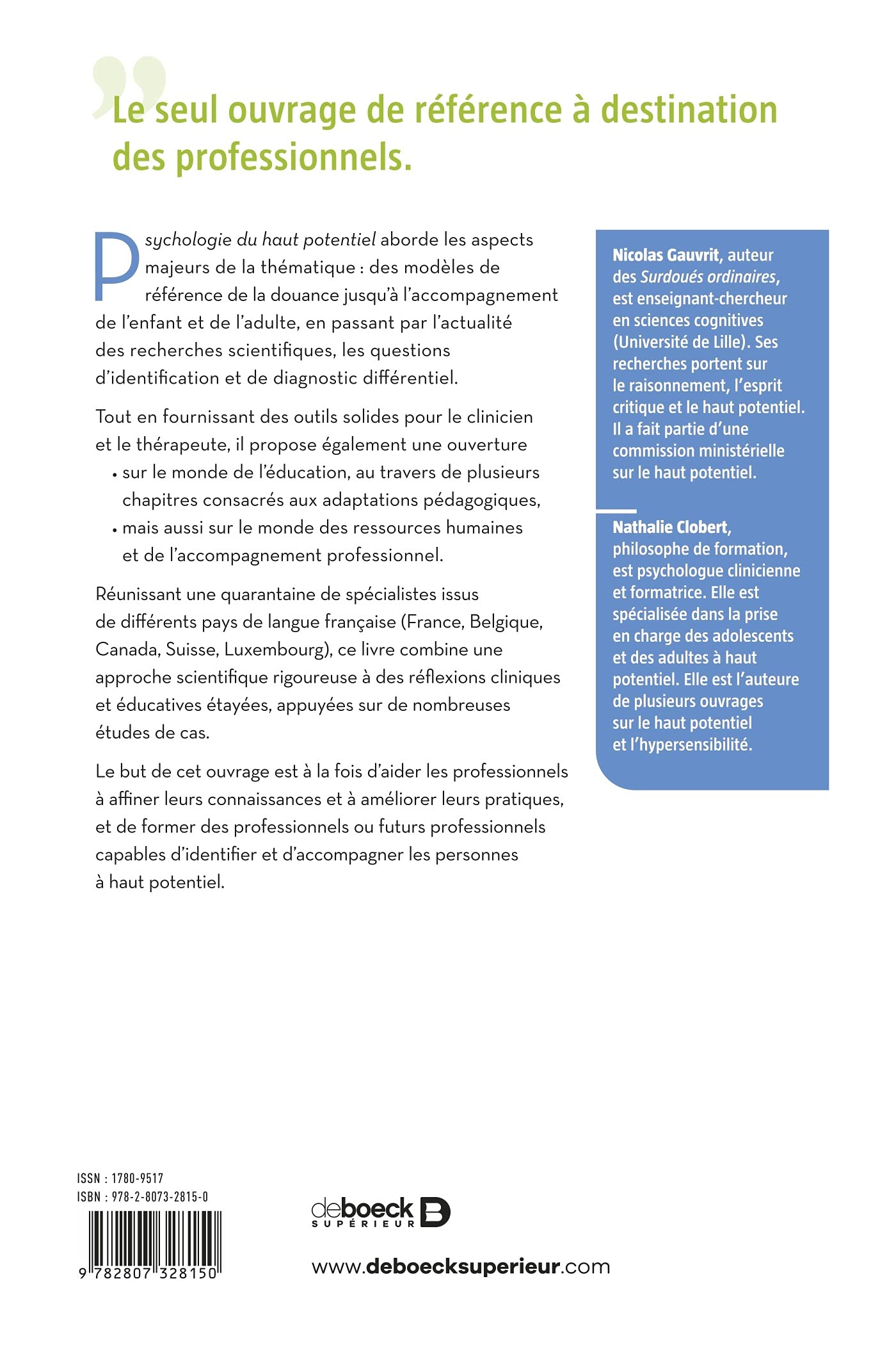 Psychologie du haut potentiel: Comprendre, identifier, accompagner