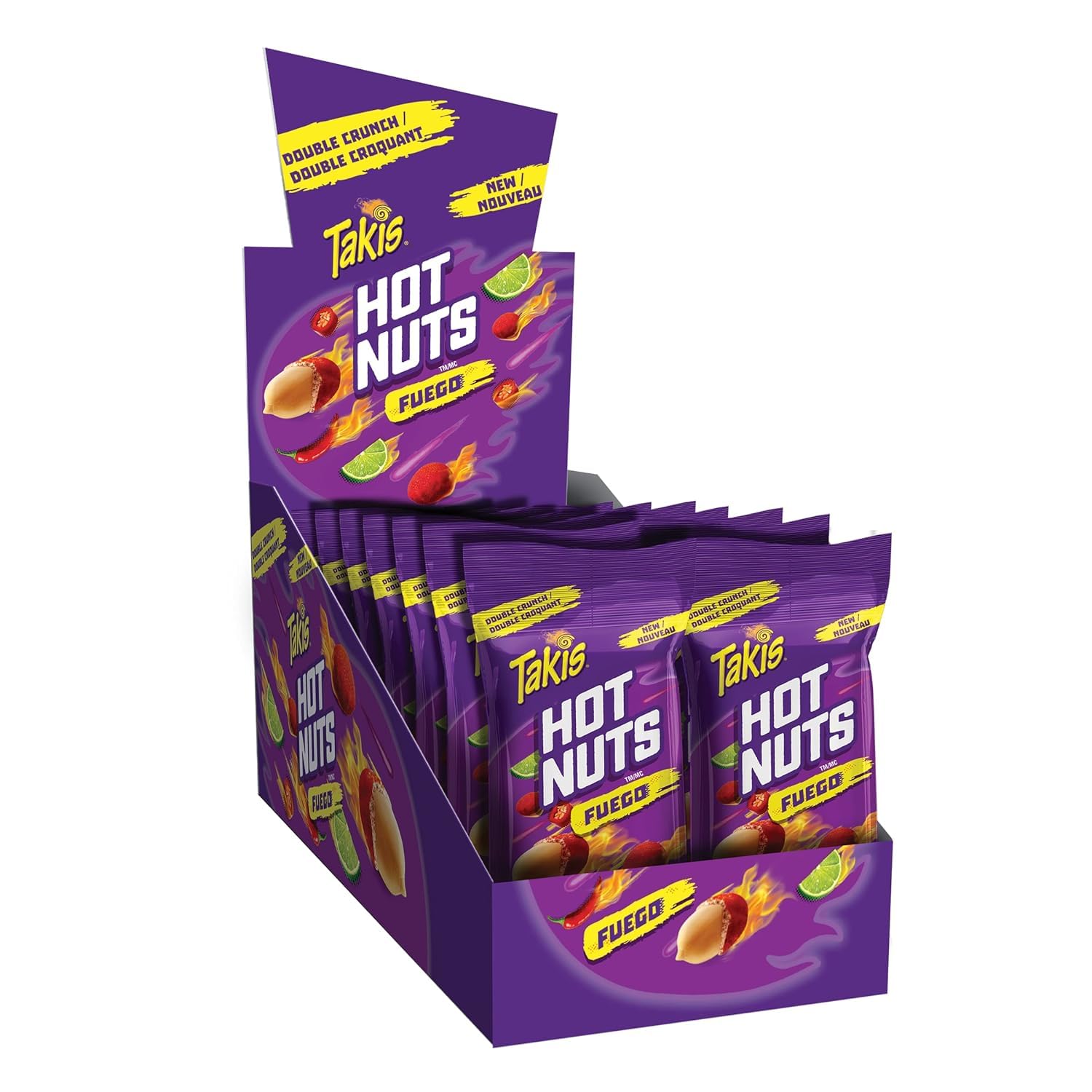 Takis Hot Nuts Fuego, Double Crunch, Peanuts 90g/3.15 oz., Bag, 12pk {Imported from Canada}