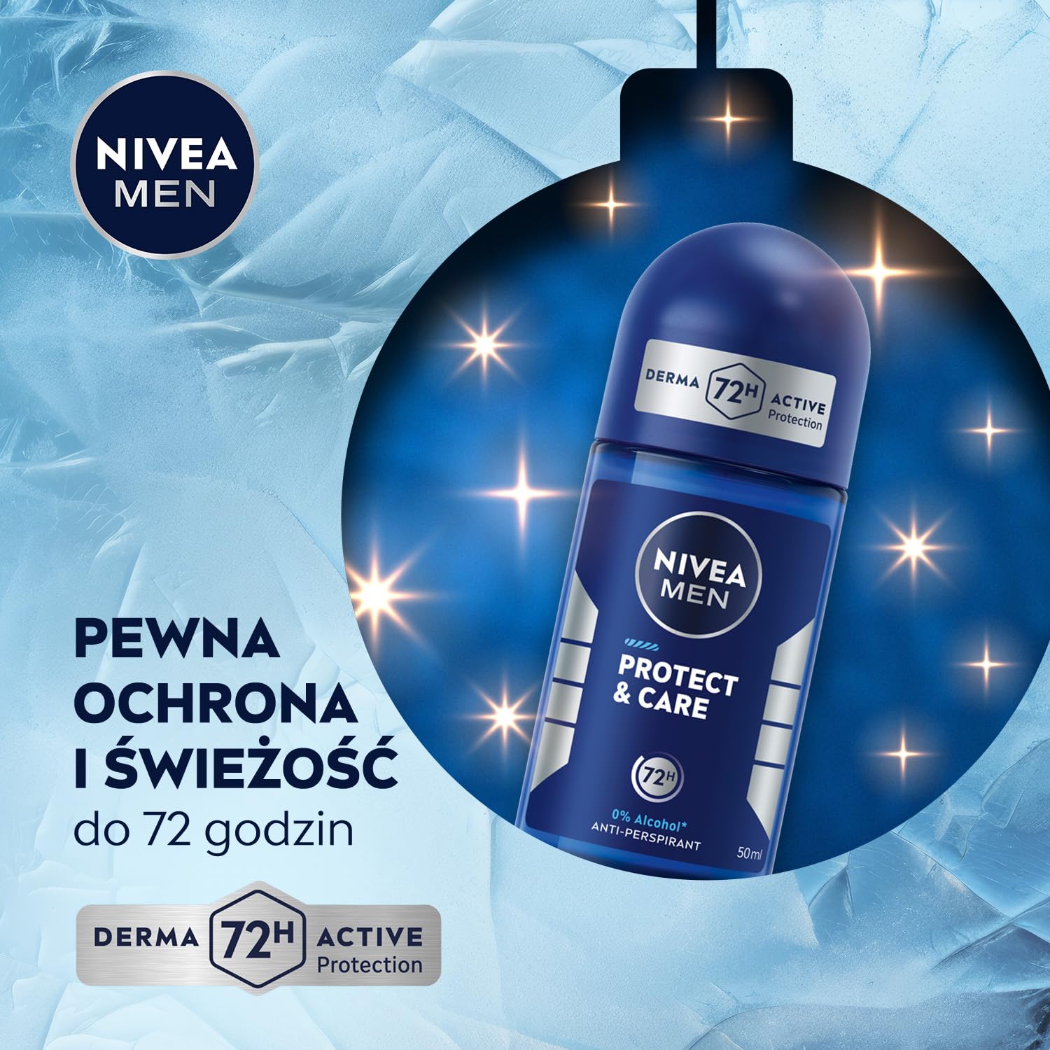 NIVEA MEN Caring Comfort Świąteczny prezent - Zestaw kosmetyków dla mężczyzn do twarzy i ciała: anyperspirant roll on, żel pod prysznic i krem nawilżający Creme