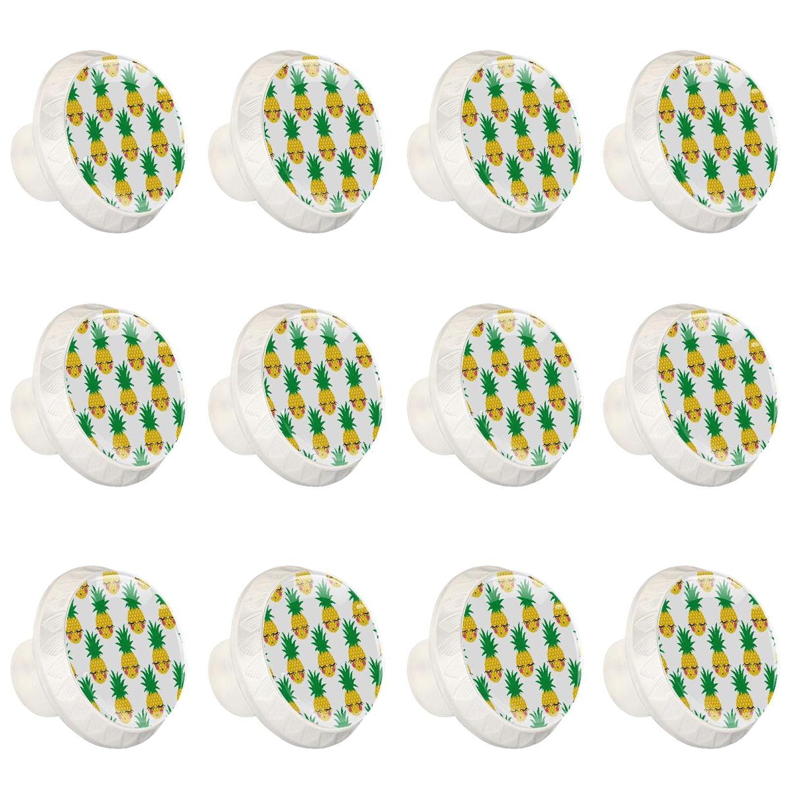 Boutons pour tiroirs et placards de cuisine lot de 12 ronds motif fruits