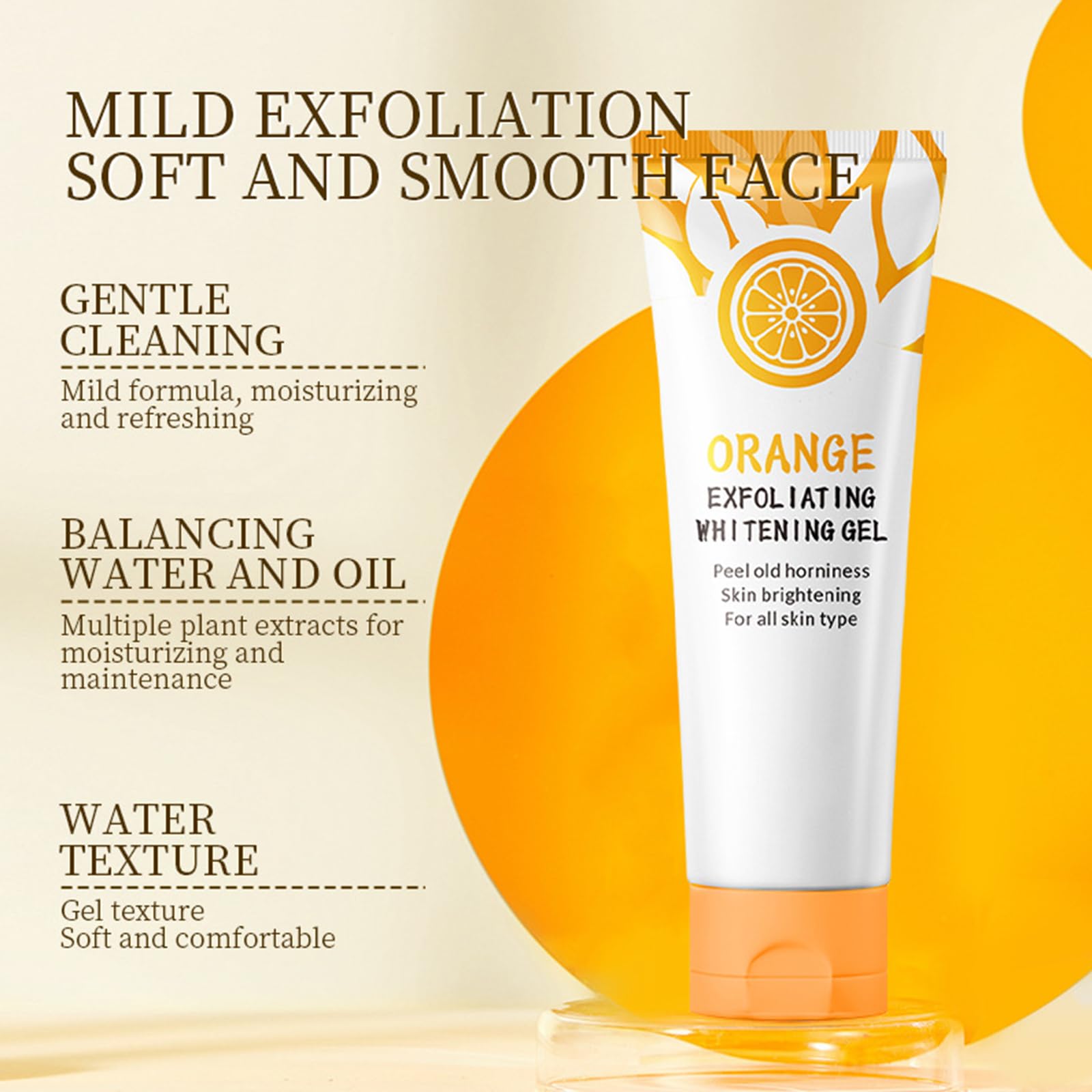 2PCS Orange Peeling Gel, Deep Exfoliating Cleanser for Face and Body Facial Exfoliator with Orange Bubble Formula - Image 2