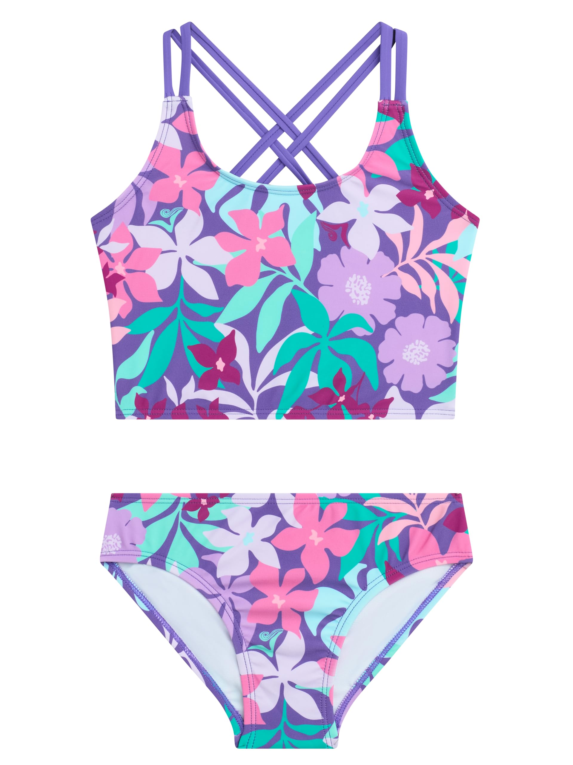 Kanu Surf Girls Waverly UPF 50 Beach Sport Criss-Cross Tankini