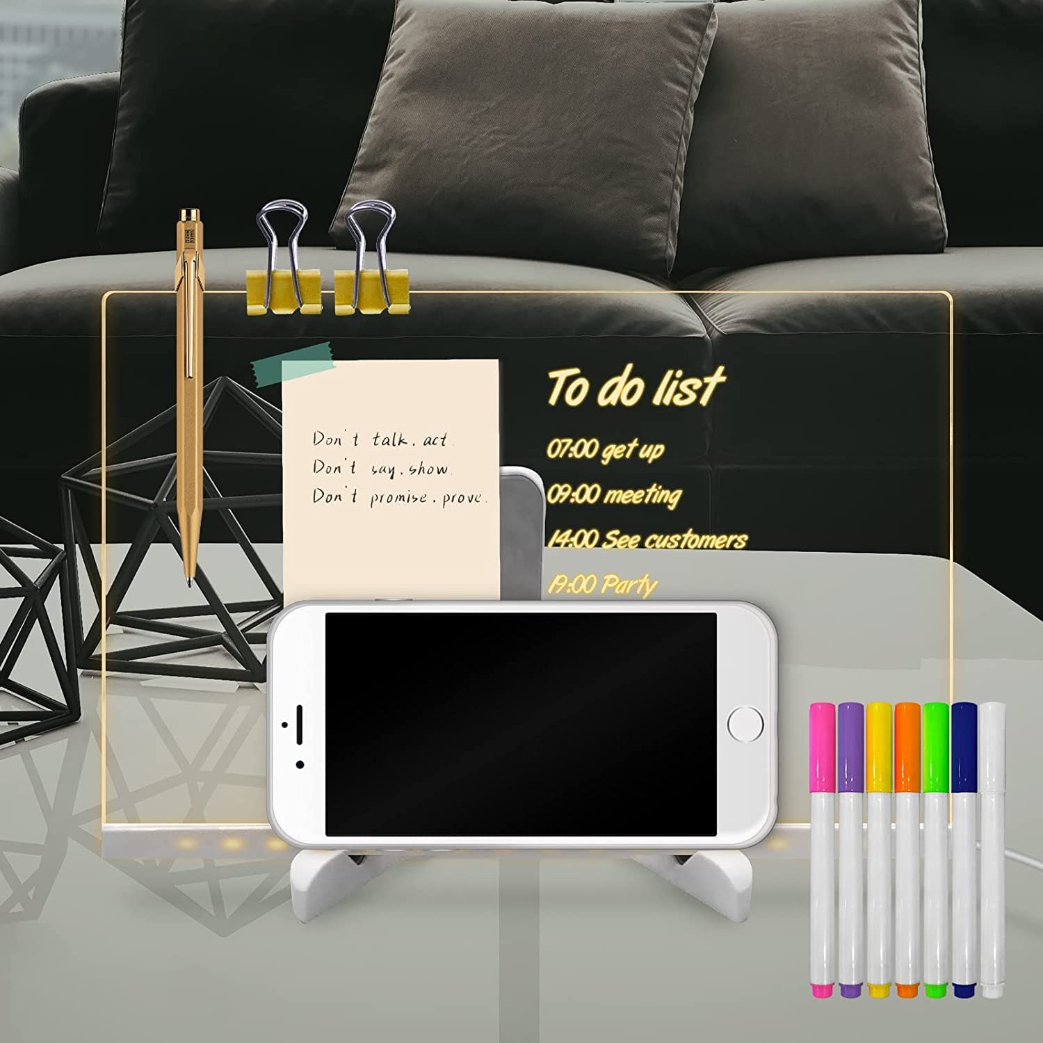PEIPUS LED Acrylic Anniversary Sign Light Board with Stand, Illuminated Message Display, Decorative Table Lamp for Study LED Light Office Home Decor Gift (20 x 30) 1