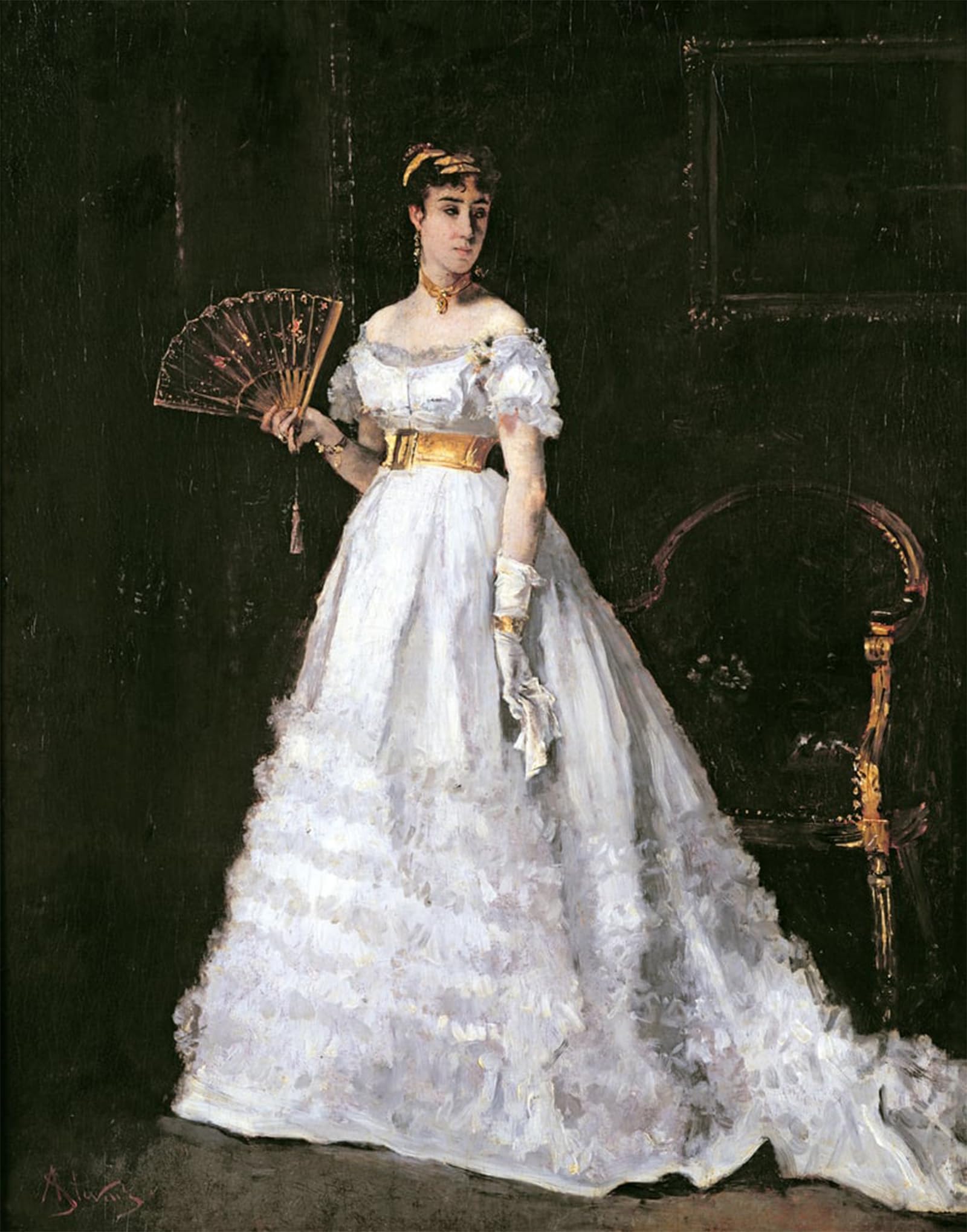 Pinturas murales retro de Alfred Emile Stevens para decorar tu salón con elegancia de 60x90cm 5