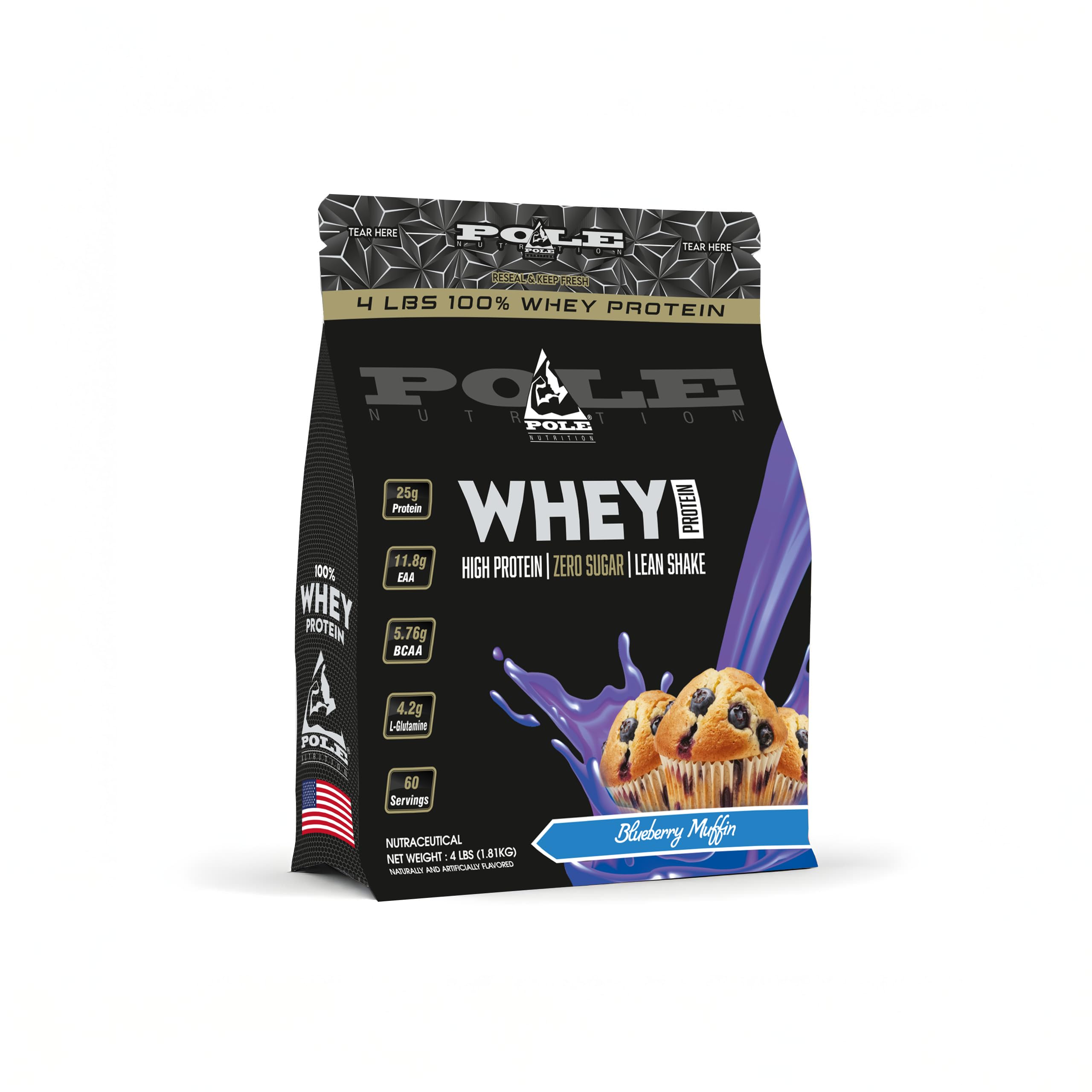 Pole Nutrition Whey Protein | 4 Lbs (1.81 kg) | High Protein, Zero Sugar Lean Muscle Shake | Fast Recovery & Muscle Growth (4 lbs, AMERICAN BANANA SPLIT) — Amazon image 10