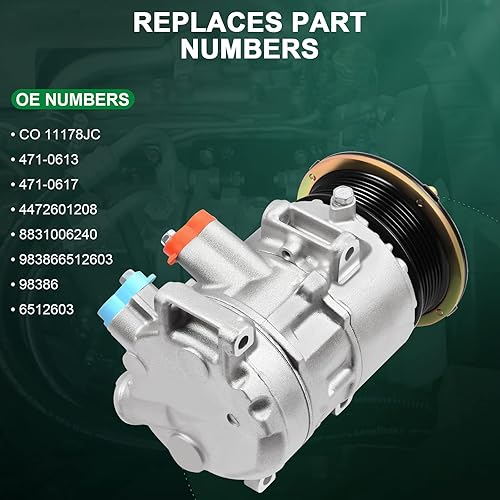 Miniatura 3 de Compresor con embrague para RAV4 2.4L 2006-2008, para Camry 2.4L 2007-2009 11178JC8831006240 Compresor de aire acondicionado 110MM