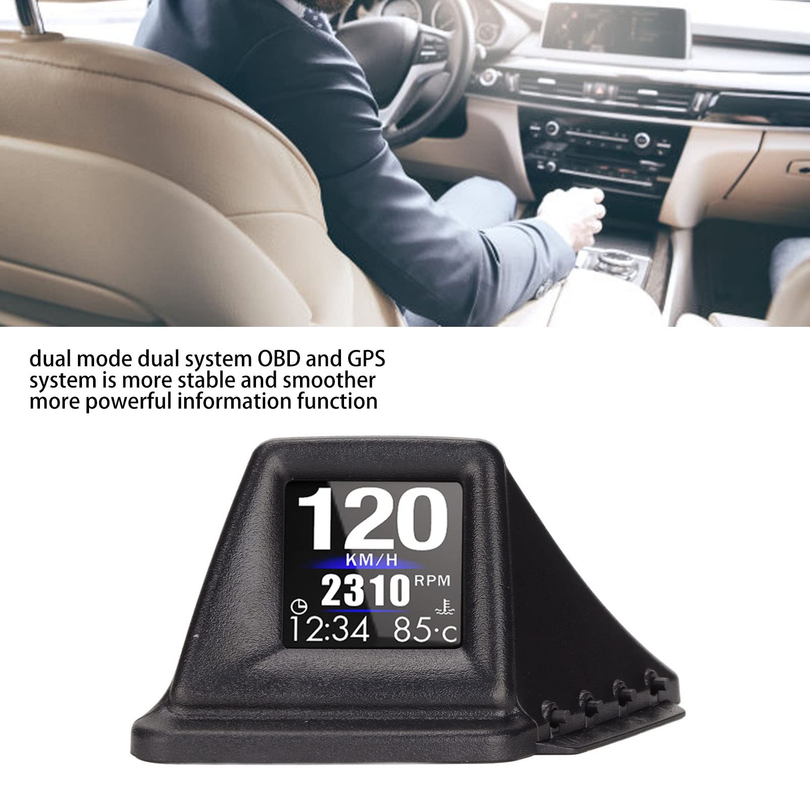Wielofunkcyjny Samochodowy Wyświetlacz HUD, Wyświetlacz Head Up Podwójny Tryb OBD GPS HUD Gauge 4 Alarm 8 Interfejs Wyświetlacza dla Pojazdu