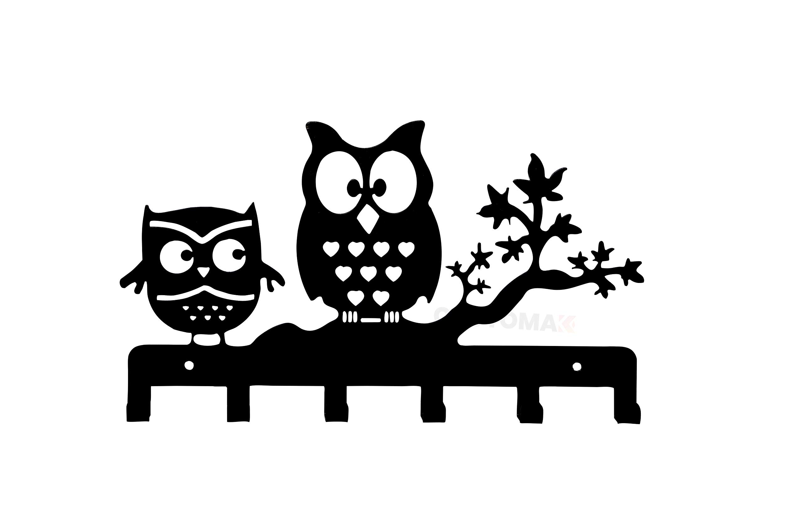 Sanmark Owl Key Holder Metal Key Rack Stand, Jewelry Holder, Multipurpose Holder for Home Decoration, Hotel (Black-1.5mm Thickness) (OWL Key Stand)