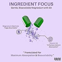 Vista 5 de MasterMedi Glicinato de magnesio 100 mg con vitamina D3 – Fórmula de alta absorción – Apoya el sueño, la relajación muscular, el estrés y la salud