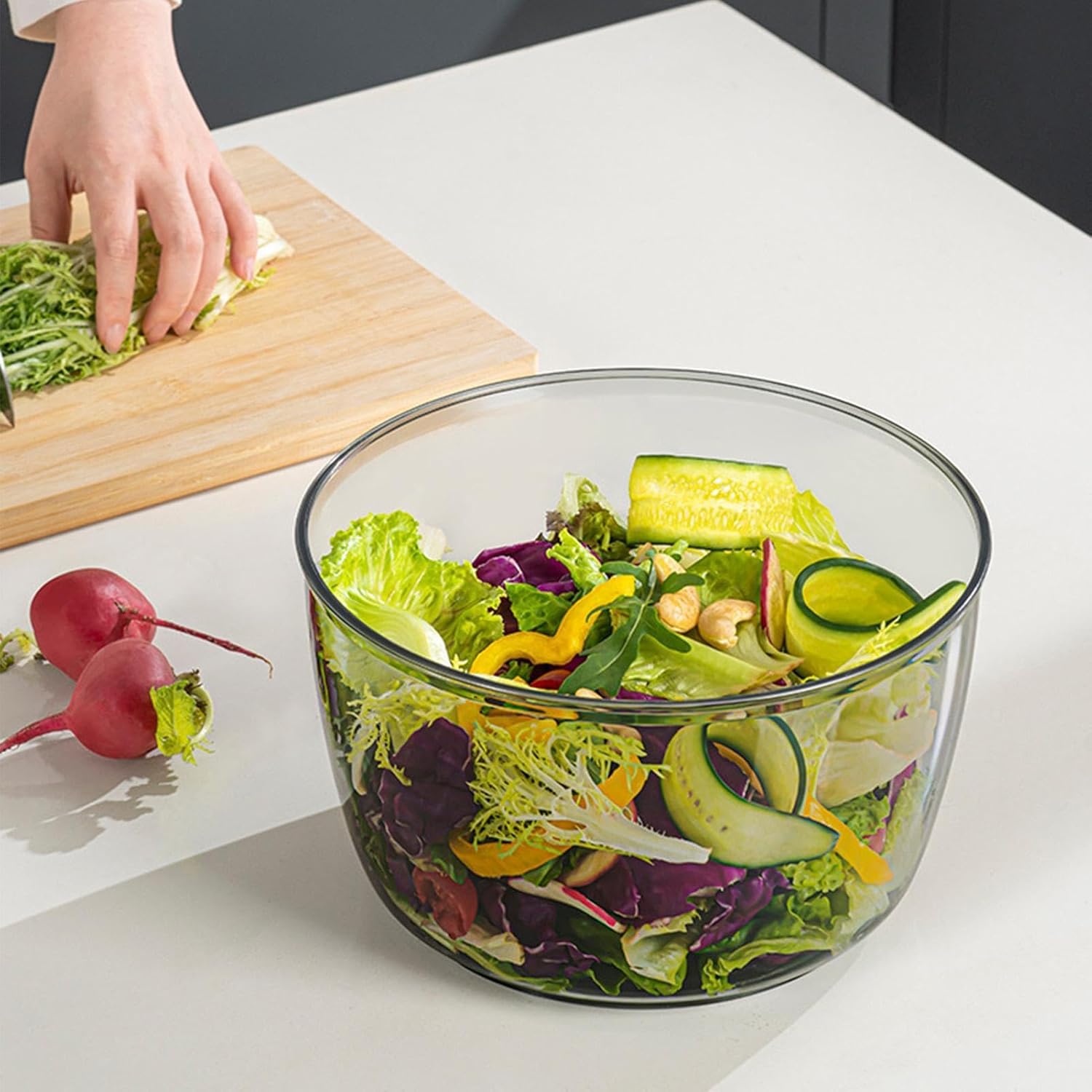 Salad Spinner, 3/5L Vegetables Wash Bowl, Fruit And Vegetable Washer, Lettuce Spinner, Fruit Washing Bowl With Strainer, Lettuce Dryer With Mesh Basket, Salad Cleaner, For Food Washing