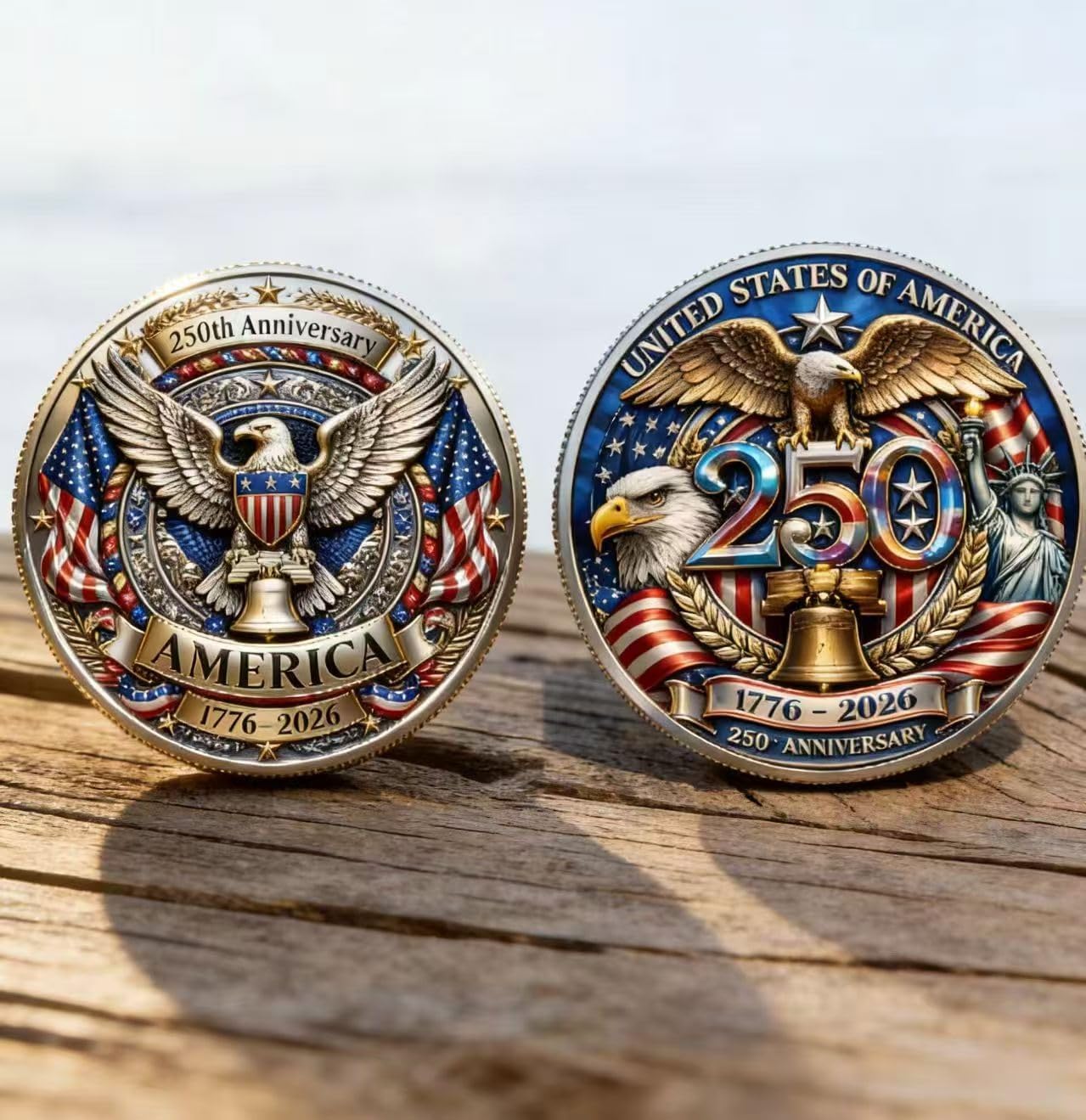 America 250th Anniversary Collectible Coin 1776–2026 – Liberty Eagle Patriotic Keepsake Gift